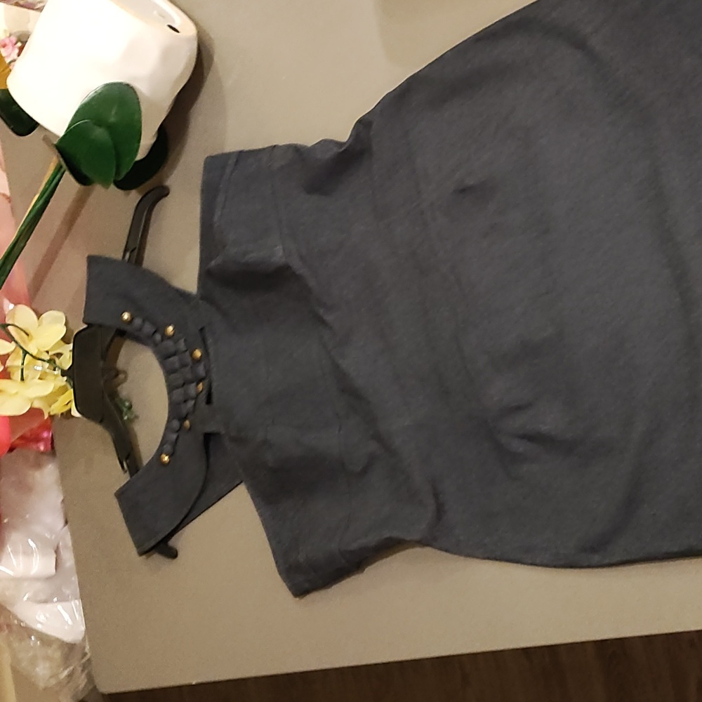 Jessica Howard Cleopatra neck cutout denim dress - Picture 3 of 12